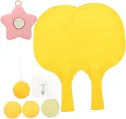 1Set Interactive Table Tennis Trainer Set Hanging Table Tennis for Indoor Practice Device with Rackets Balls Fun Game for Boys Promotes Coordination Parent Bonding