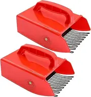 2 Pack Berry Picker, Blueberry Rake Scoop, Berry Harvest Tool with Metallic Comb and Handle, Suitable for Picking Raspberries, Blackberries, Blueberries and Currants (Red)