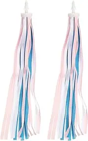 uxcell Bike Streamers, Colorful Scooter Handlebar Tassels Grips Ribbon Accessories Decorations for Bicycle Tricycle Handles, Pink Blue