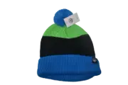 NEFF Youth Boys Snappy Slime/Black/Cyan Pom Beanie Hat New
