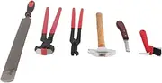 Farrier Tools, Goat Hoof Trimmers Horse Grooming Kit Nail Horseshoe Plier Trimming Tool 6 Piece Set Professional Horse Farrier Hoof Trim Tool for Pig Sheep Donkey Equine Supplies