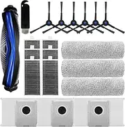 Replacement Accessories Kit Compatible with ECOVACS DEEBOT X8 PRO Omni Robot Vacuum, Include 1 Main Brush + 6 Side Brushes + 6 Filters + 3 Mopping Rollers + 3 Dust Bags