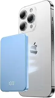DOKYW Wireless Power Bank 10000mAh,Mag-Safe Battery Pack Powerbank,Fast Charging USB-C Compatible with Mag-Safe for iPhone 16/15/14/13/12,Blue