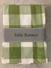 Green Buffalo Check Table Runner 14"x72" Lime Green White 100% Cotton NEW
