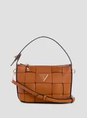 GUESS Women's Brown Maylee Mini Hobo Crossbody Bag