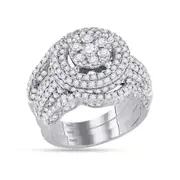 14k White Gold Diamond Bridal Wedding Ring Set 2-1/2 Cttw