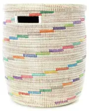 Fair Trade Made Flat Lid Storage Basket Storage Laundry Hamper - Senegal, Africa