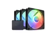 NZXT F120 RGB Core Triple Pack - 3 x 120mm Hub-Mounted RGB Fans with RGB Controller - 8 Individually-Addressable LEDs - Semi-Translucent Blades - High Static Pressure Airflow - CAM Software - Black
