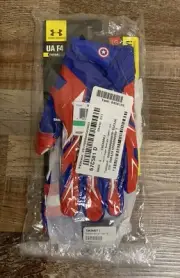 Under Armour Captain America AlterEgo F4 Football Gloves/Large Marvel RED/WH/BL