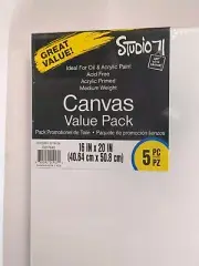 Lot Of 5 Canvas Panels 16X20 White Acid Free Artist Canvas Wood 16x16 Blank Wall