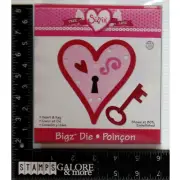 SIZZIX ELLISON PROVO DIE CUTS 655694 BIGZ HEART & KEY TRUE LOVE VALENTINES #911