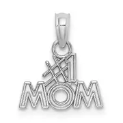 14K White Gold #1 Mom Charm