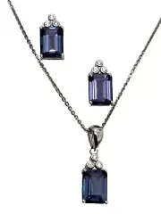 e0024s & p0024s lab created alexandrite Sterling Silver Earrings and Pendant