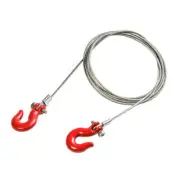 Steel Tow Wire Metal Hooks Tow Rope Red For 1/10 Axial SCX10 RC4WD CC01 Crawler