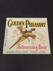 Golden Pheasant Sebewaing Beer Brewing Co Label Michigan