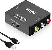 HDMI to RCA, 1080p HDMI to AV 3RCA CVBs Composite Video Audio Converter Adapter Supports PAL/NTSC for TV Stick, Roku, Chromecast, Apple TV, PC, Laptop, Xbox, HDTV, DVD, PS4, PS3