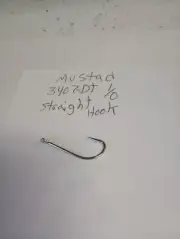 100-Mustad 3407-DT 1/0 O'shaughnessy hooks