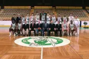 The Boston Celtics pose for a team portrait in 1985 at the Boston - Old Photo