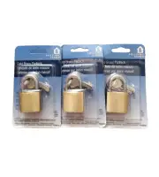 Set of 3 SEALED Helping Hand Solid Brass Padlock
