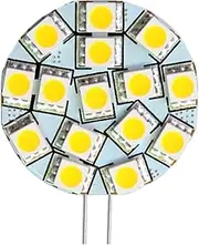 HQRP Bi-pin G4 Side Plug 15 LEDs SMD 5050 LED Bulb Warm White 12V AC/DC for #875, #877 RV Interior/Ceiling/Porch Lights Replacement + HQRP UV Meter