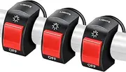 Frienda 3 Pieces Motorcycle Headlight Switch Handlebar Toggle Switch 7/8 Inch 22 mm 12v on Off Push Button for U5 U7 U2 Motorcycles Scooter Electromobile(Red)