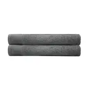 Bambury Elvire Set of 2 Bath Sheets - Pewter