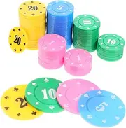 ifundom 100 Poker Chips Props for Boys and Girls Counting Coins Math Learning Toys Sorting Grouping Counting Adding Subtracting Fun Reward Tokens for Games