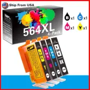 4-Pack 564XL Ink Cartridge 564 XL for DeskJet 3526 Printer (B,C,M,Y)