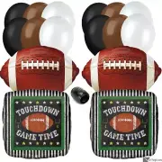 Touchdown Gametime Football Party Supplies 17pc Balloons, Black White Brown