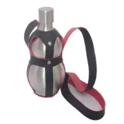 16 Oz Stainless gourd Wine Flask Bottle Flagon Kettle Outdoor leather Strap