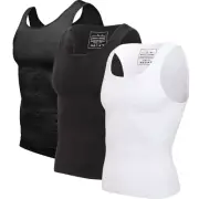 Mens Compression Shirt Slim Tank Top Gynecomastia Body Shaper Vest Tummy Control