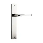 Iver Annecy Door Lever Handle on Rectangular Backplate Polished Nickel