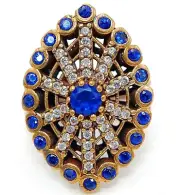 Ottoman Empire Style 5CT Treated Sapphire 925 Sterling Silver Ring Sz 10 HB2-3