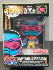 Funko Pop! IN PROTECTOR Captain America Falcon Black Light Target Exclusive #987
