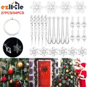 27/54x Christmas Xmas Tree Hanging Pendant Icicle Snowflake Home Decor Ornaments