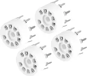 uxcell 9pin PCB Tube Socket Plastic, Vacuum Tube Protect Tube Pin Socket Tinning Plated, White Suitable for 12AX7 Pack of 4