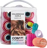 Conair Heatless Curlers- heatless curls overnight - Hair Rollers for Lift & Volume - Assorted Sizes and Colors - Velcro Rollers - 31 Count w/storage case