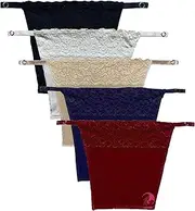 [FIMALIA] Cotton Clip-on Mock Lace Camisole for Women,Deep Neck Cleavage Cover Cami Secret Free Size- Set of 5