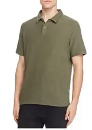 Onia Alec Reverse Terry Regular Fit Polo Shirt, Sea Spray, Size M, MSRP $85