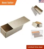 Loaf Pan w Lid Pullman Bread Pan 2.2lb dough Aluminumed Steel Commercial Grad...
