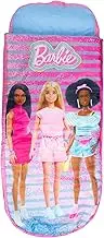 Character World Barbie ReadyBed Children's Inflatable Air Bed and Sleeping Bag with Pump, Girls Travel Mattress for Overnight Stays and Camping or Home