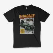 Batman Japanese Comic Book DC The Batmobile T-Shirt Unisex Tee Black