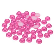 150Pcs Flatback Pearls Beads, 14mm Flatback Pearls, Rose Red