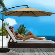 InstaHut 3m Outdoor Umbrella Cantilever Beach Garden Patio Beige