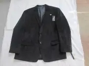 NWT CHAPS Size 50R Black Corduroy Paisly Lined Sport Coat Blazer $185