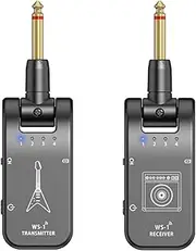 Snblzhef 2.4G Wireless Guitar Transmitter Receiver Guitar System 48K/24bit Real-Time Transmission Rotatable Plug for Guitars