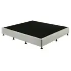 Palermo King Slatted Ensemble Bed Base - Platinum Light Grey Linen Breathable Co