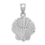 14k White Gold Shell Charm