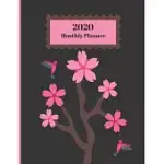 2020 MONTHLY PLANNER: HUMMING BIRDS PINK CHERRY BLOSSOMS DESIGN COVER 1 YEAR PLANNER APPOINTMENT CALENDAR ORGANIZER AND JOURNAL FOR WRITING