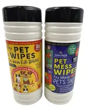Juniper Pet + Cleaning Wipes 2x For Dogs & Cats Cleansing Grooming Deodorizing
